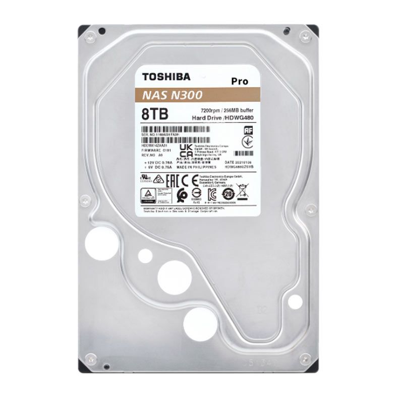 HD Toshiba N300 NAS PRO, 8TB, 3.5, 7200RPM, Sata III 6GB/s, Cache 256MB, HDWG480XZSTB