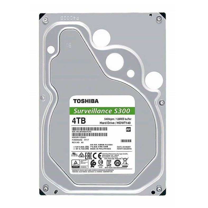 HD Toshiba Surveillance S300, 4TB, 3.5, 5400RPM, Sata III 6GB/s, Cache 128MB, HDWT140UZSVAR