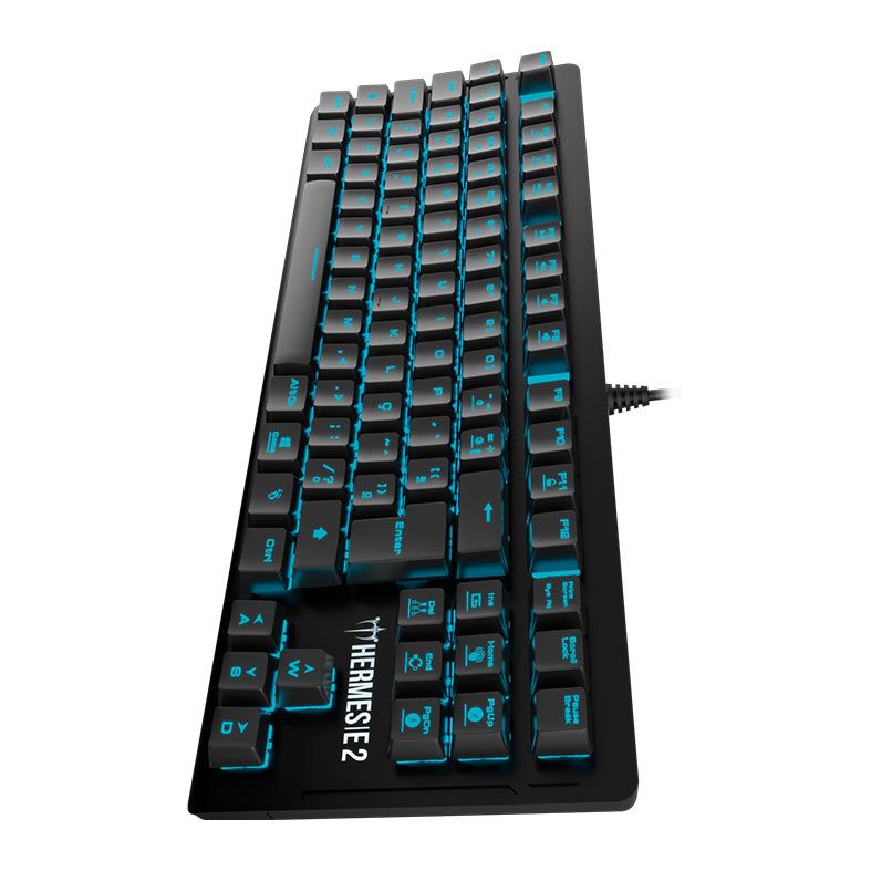 Teclado Mecanico Gamer Gamdias Hermes E2, Led Azul, ABNT2, Switch Azul, Preto, HERMES E2 BLUE BR BLUE