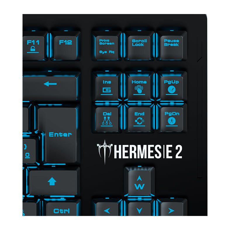 Teclado Mecanico Gamer Gamdias Hermes E2, Led Azul, ABNT2, Switch Azul, Preto, HERMES E2 BLUE BR BLUE