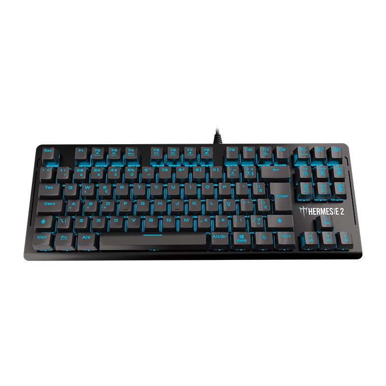 Teclado Mecanico Gamer Gamdias Hermes E2, Led Azul, ABNT2, Switch RED, Preto, HERMES E2 BLUE BR RED