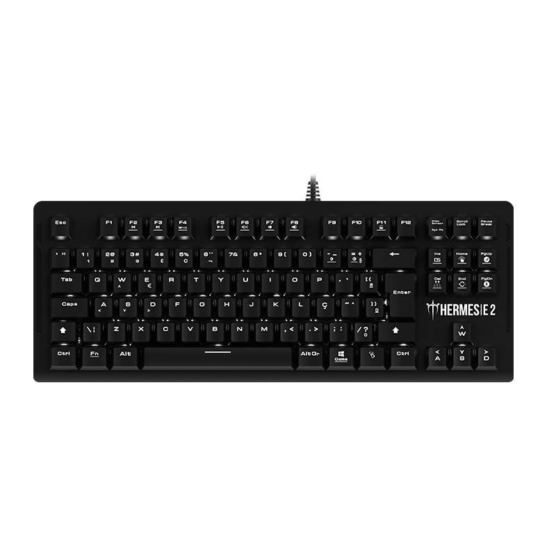 Teclado Mecanico Gamdias Hermes E2 Led Branco Switch Azul, HERMES E2 WHITE BR/BLUE
