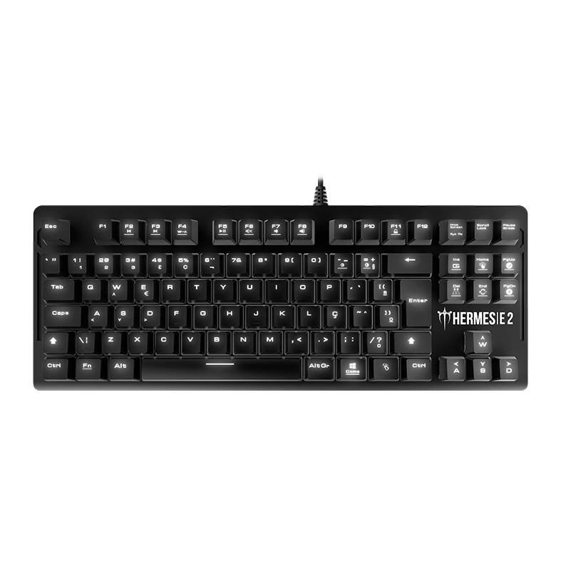 Teclado Mecanico Gamdias Hermes E2 Led Branco Switch Azul, HERMES E2 WHITE BR/BLUE