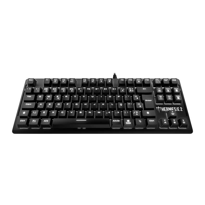 Teclado Mecanico Gamdias Hermes E2 Led Branco Switch Azul, HERMES E2 WHITE BR/BLUE