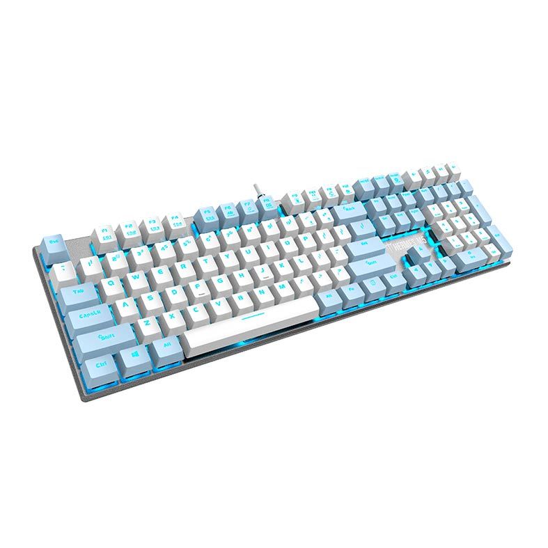 Teclado Mecanico Gamdias Hermes M5 Branco/Azul Led Azul Switch Azul , HERMES M5 RGB WB