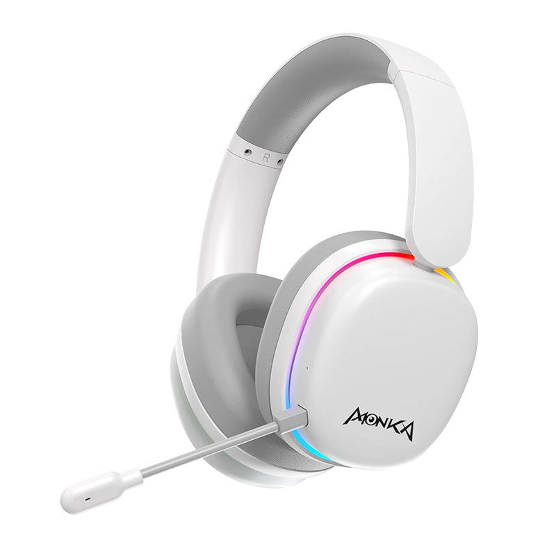 OPENBOX Headset Gamer Marvo Monka HG9070W , RGB, Wireless, Drivers 50mm, Branco, HG9070W