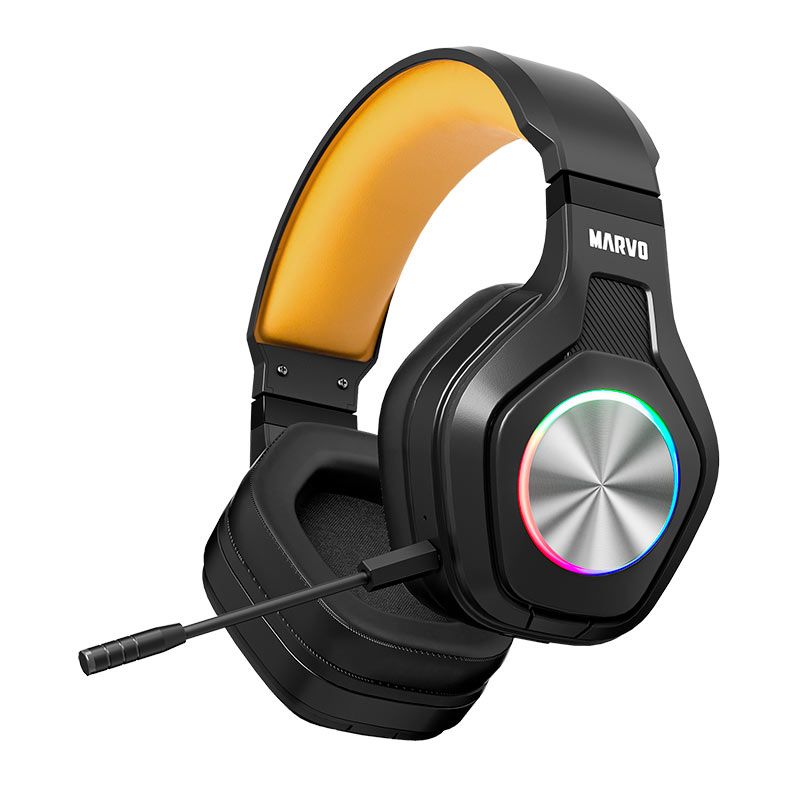Headset Gamer Marvo Pulz 80W, RGB, Drivers 50mm, Tri-Mode, Preto, HG9084W