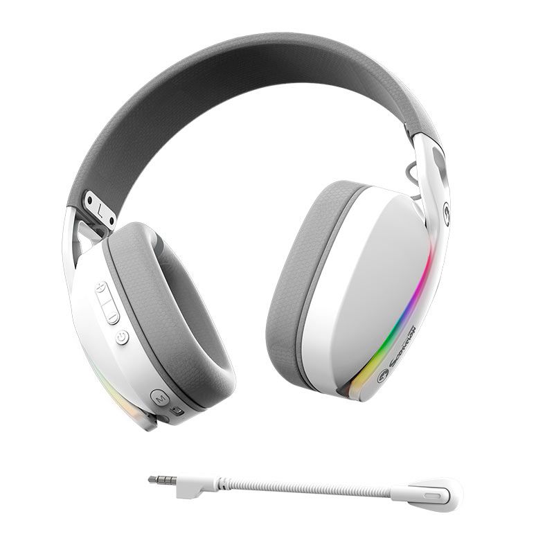 PRE VENDA - Headset Gamer Marvo Pulz 70W, RGB, Wireless, Drivers 40mm, Tri-Mode, Branco, HG9086W-WH