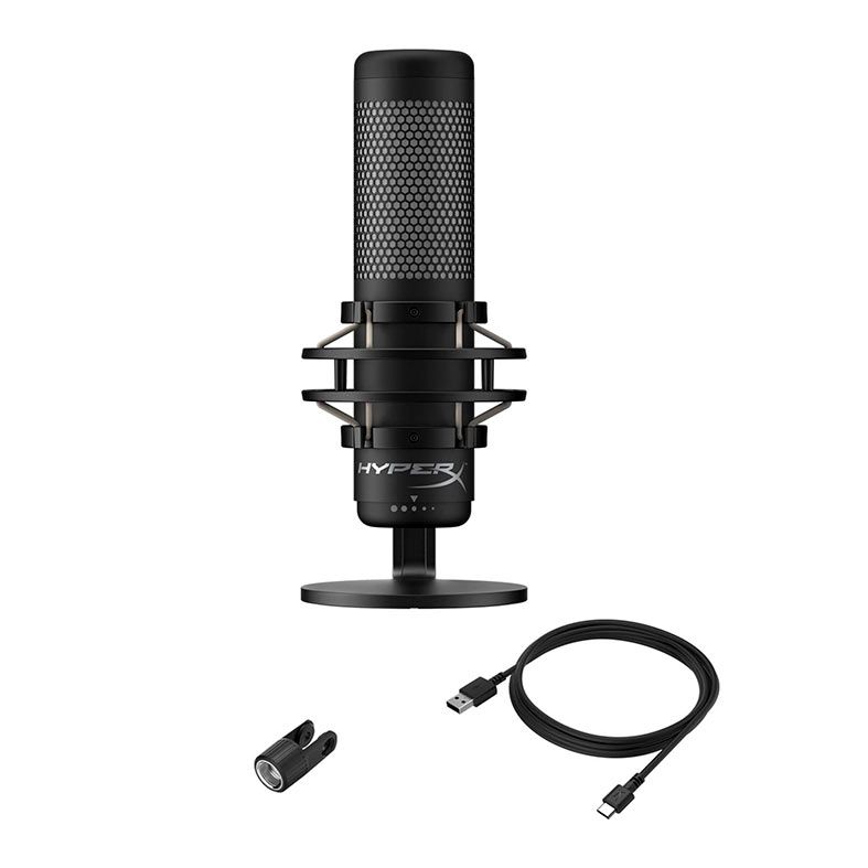 Microfone HyperX QuadCast S, RGB, USB, Preto, HMIQ1S-XX-RG G | Pichau