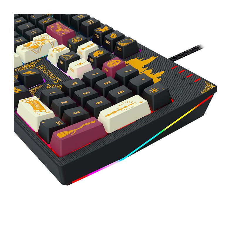 Teclado Mecanico Redragon Hogwarts, RGB, Switch Marrom, Preto/Vermelho/Branco, HP-592-RGB