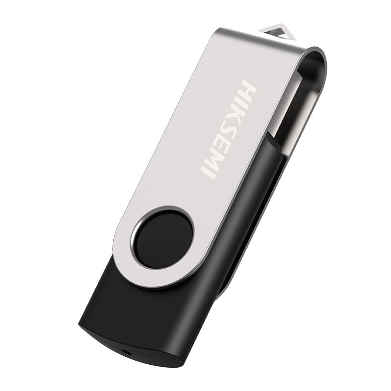 Pen Drive Hiksemi Rotary, 64GB, USB 2.0, Preto e Cinza, HS-USB-M200S-64G