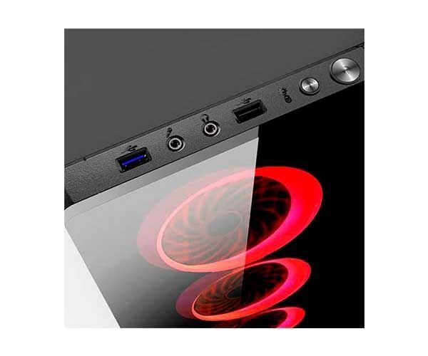 Gabinete Gamer Pixxo 3 Fan Led Vermelho, HTX906E06S