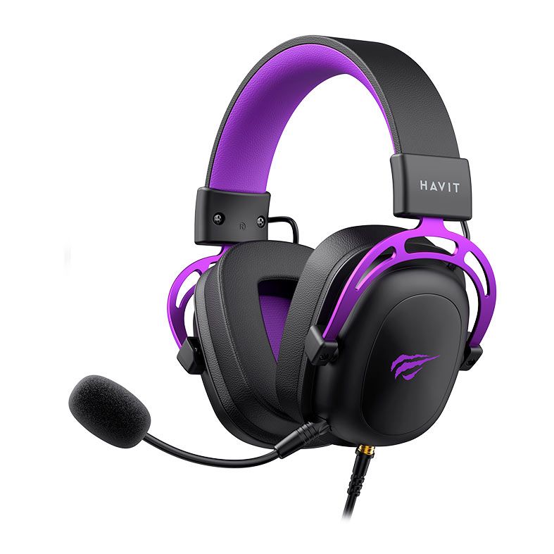 Headset Gamer Havit H2002C+U, 7.1 Surround, Drivers 53mm, Preto e Roxo, HVGMH-H2002C-U-BV