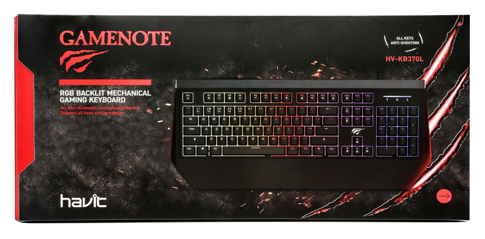 Teclado Mecanico Havit KB370L RGB Switch Azul, HV-KB370L-AZUL