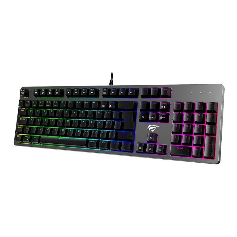 Teclado Mecanico Havit KB492L RGB Switch Azul, HV-KB492L-BLUE