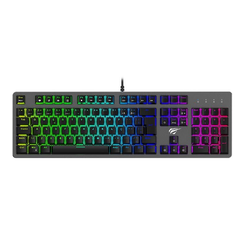 Teclado Mecanico Havit KB493L RGB Switch Azul, HV-KB493L BLUE