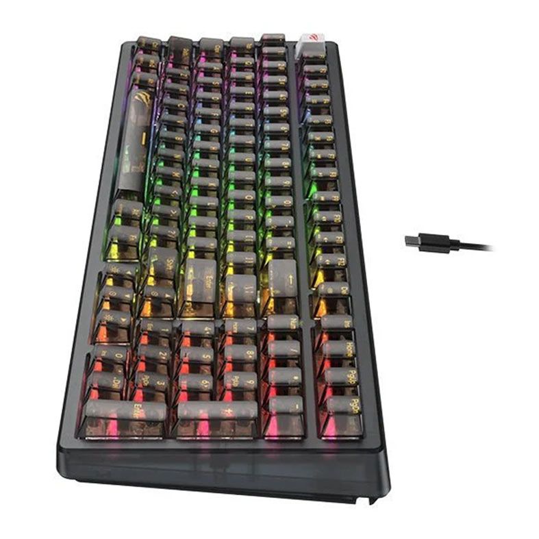 Teclado Mecanico Havit KB875L, RGB, Switch Vermelho, Preto, HVBK-KB875L-RU-TEA