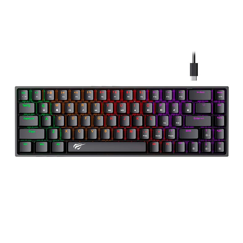 Teclado Mecanico Havit KB881L, RGB, Switch Azul, Preto, HV-KB881L