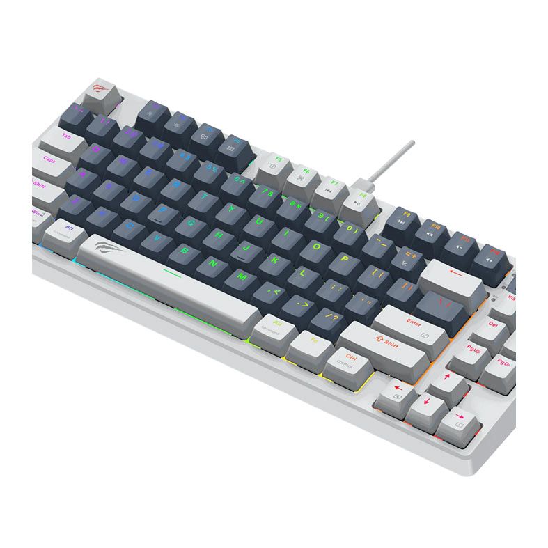 Teclado Mecanico Havit KB884L, RGB, Switch Vermelho, Branco, HVKB-KB884L-RU-WL