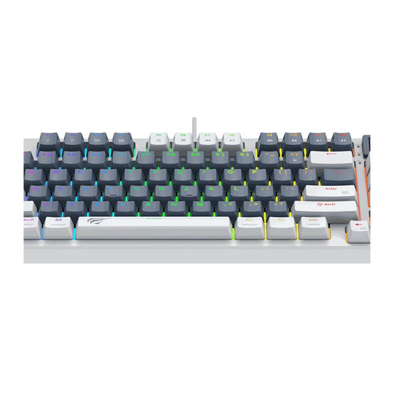 Teclado Mecanico Havit KB884L, RGB, Switch Vermelho, Branco, HVKB-KB884L-RU-WL