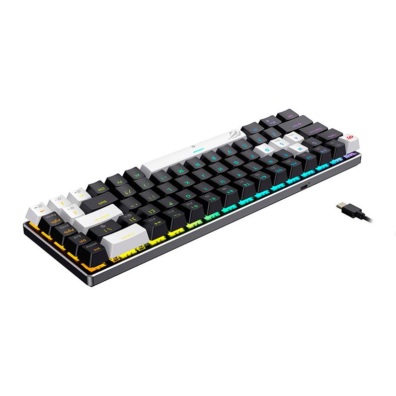 Teclado Mecanico Havit KB906L, 65%, RGB, Switch Magnetico Linear, Preto e Branco, HV-KB906L