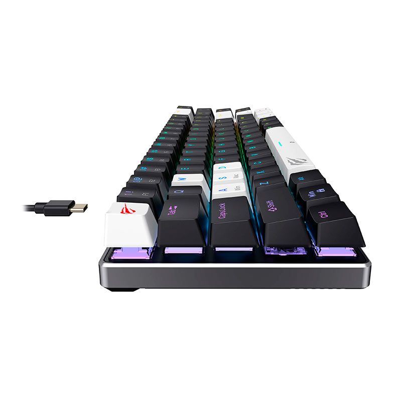 Teclado Mecanico Havit KB906L, 65%, RGB, Switch Magnetico Linear, Preto e Branco, HV-KB906L