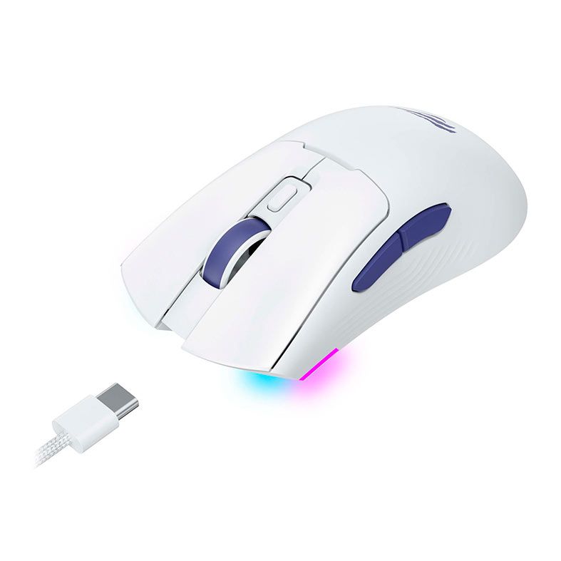 Mouse Gamer Havit MS966WB, RGB, 10000DPI, 7 Botoes, Wireless, Branco, HVMS-MS966WB-WL