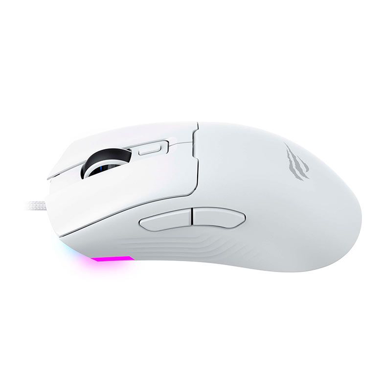 Mouse Gamer Havit MS966WH, RGB, 12000DPI, 7 Botoes, Branco, HVMS-MS966-WH