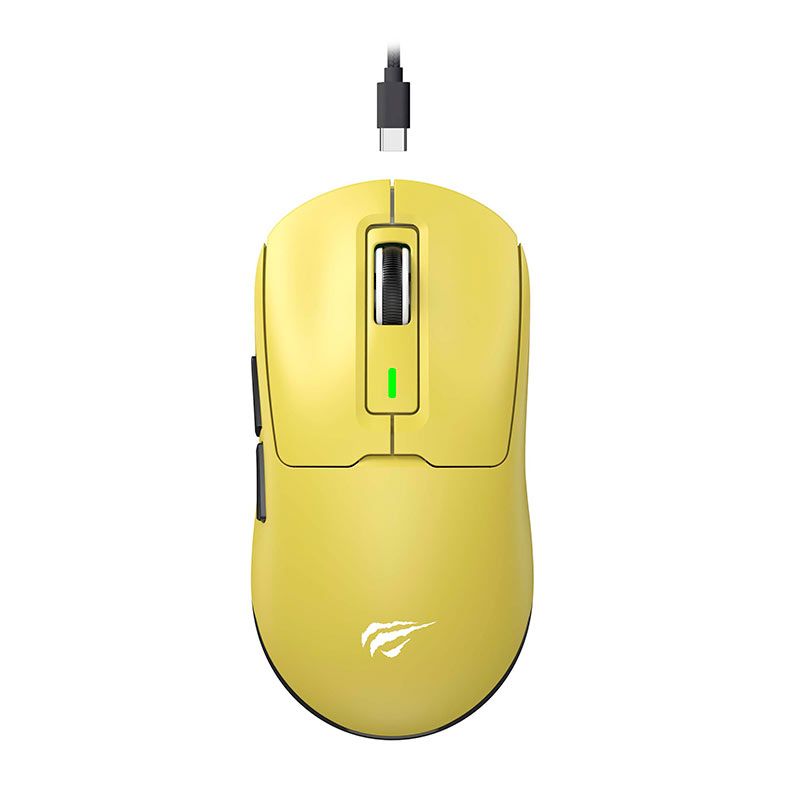 Mouse Gamer Havit MS969SE, 8000DPI, 6 Botoes, Wireless, Amarelo, HVMS-MS969SE-YB