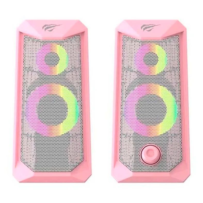 Caixa de Som Havit SK202, RGB, 2x5W RMS, Rosa, HVSPK-SK202-PK