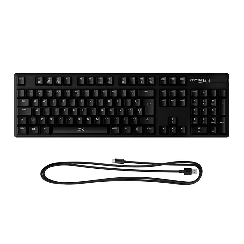 Teclado Mecanico Gamer HyperX Alloy Origins, RGB, ABNT2, Switch Azul, Preto, HX-KB6BLX-BR