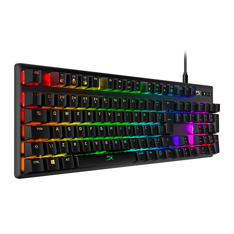 Teclado Mecanico Gamer HyperX Alloy Origins, RGB, ABNT2, Switch Azul, Preto, HX-KB6BLX-BR