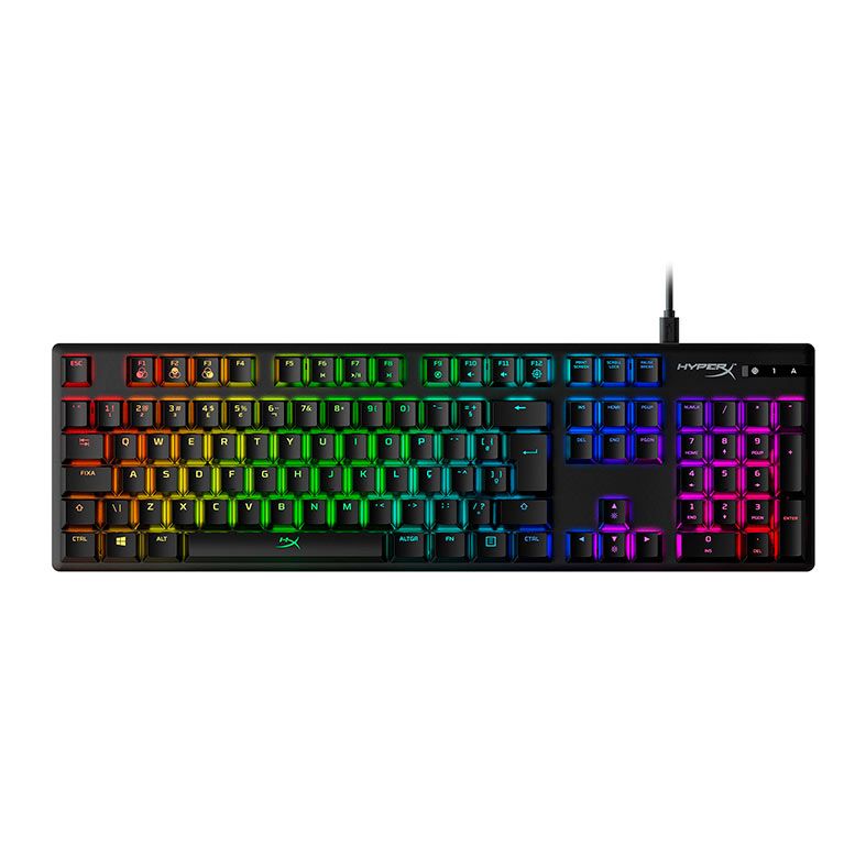 Teclado Mecanico Gamer HyperX Alloy Origins, RGB, ABNT2, Switch Azul, Preto, HX-KB6BLX-BR