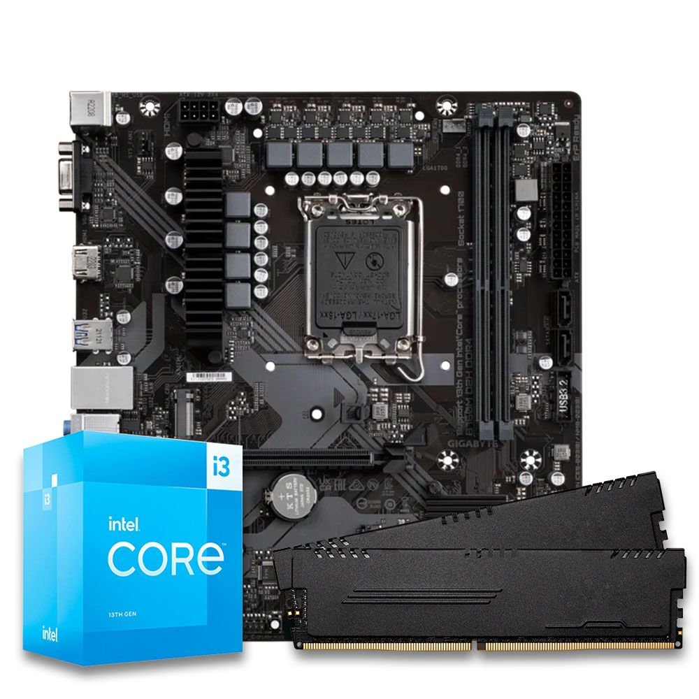 Pichau Kit upgrade, Intel i3-12100, B760M DDR4, 8GB