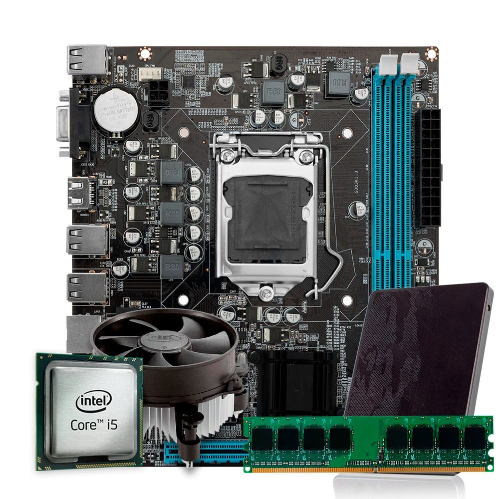 Pichau Kit, Intel Core i5-3570S, H61 DDR3, 8GB, SSD 240GB