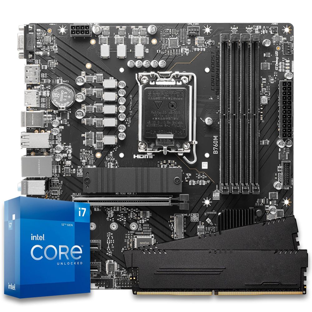 Pichau Kit upgrade, Intel i7-12700KF, B760M DDR5, 16GB