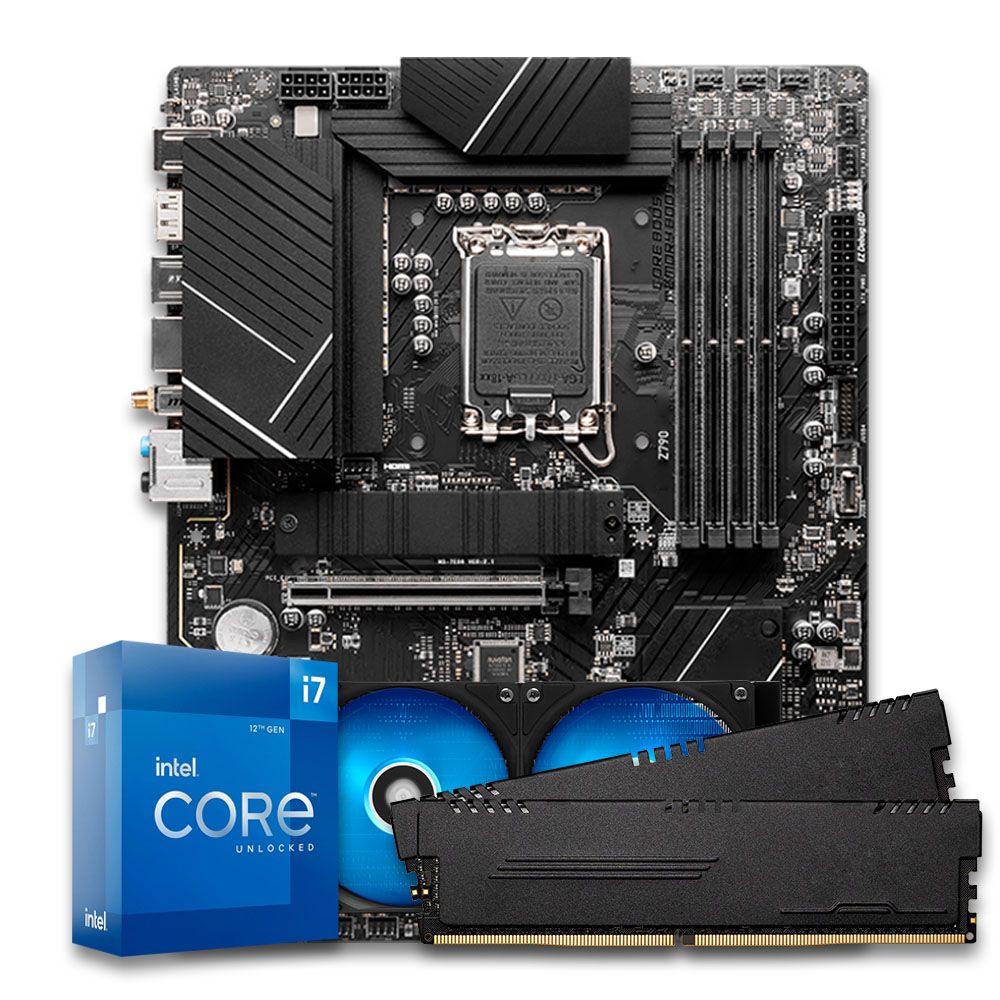 Pichau Kit Upgrade, Intel i7-12700KF, Z790P DDR5, 32GB DDR5, Water Cooler 240mm