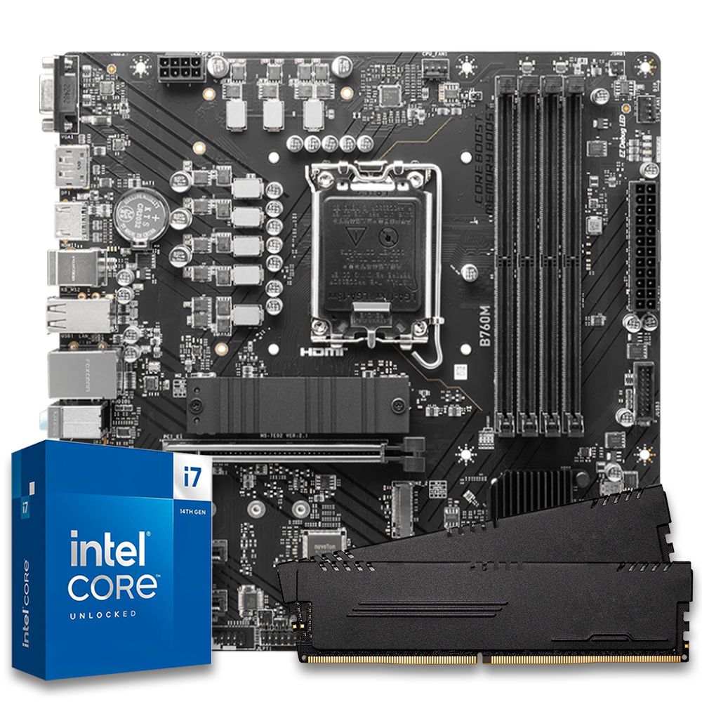 Pichau Kit upgrade, Intel i7-14700K, B760M DDR5, 16GB