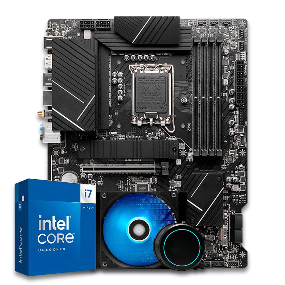 Pichau Kit Upgrade, Intel i7-14700KF, Z790 DDR5, Water Cooler 120mm