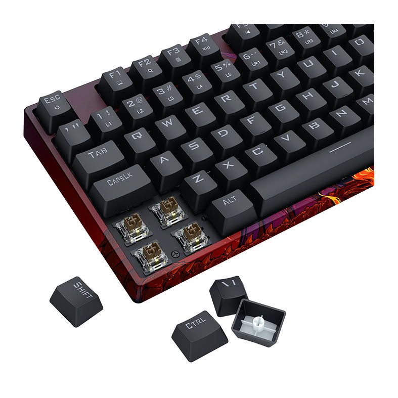 Teclado Mecanico Redragon Infernal Viserion, RGB, Switch Marrom