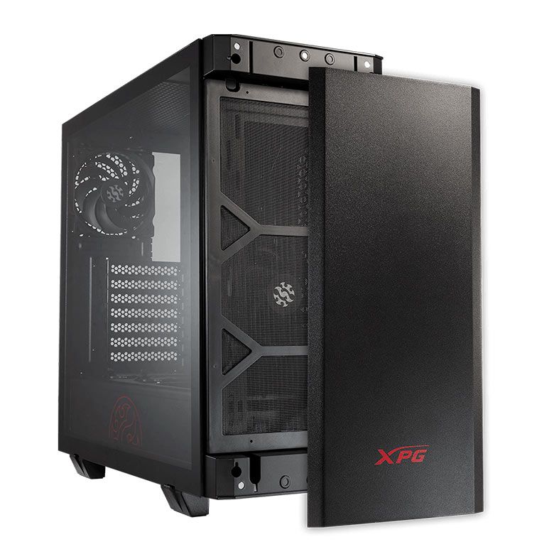 Gabinete Gamer XPG Invader, Mid-Tower, Lateral de Vidro, Com 2 Fans, Preto, INVADER-BKCWW
