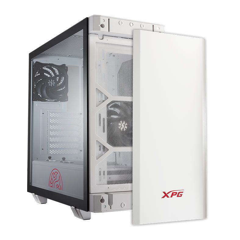 Gabinete Gamer XPG Invader, Mid-Tower, Lateral de Vidro, Com 2 Fans, Branco, INVADER-WHCWW