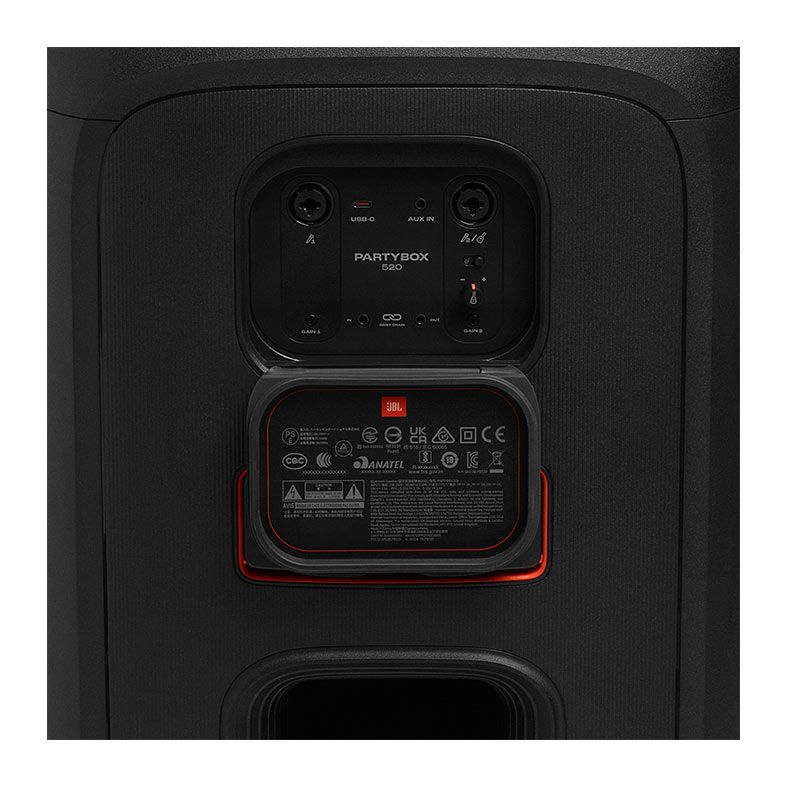 Caixa de Som JBL Partybox 520, 400W RMS, Bluetooth, Preto, JBLPARTYBOX520BR