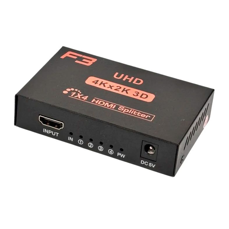Splitter HDMI F3 1x4, 1 Entrada x 4 Saídas, 4K 30Hz, 3D, JC-SPHMI