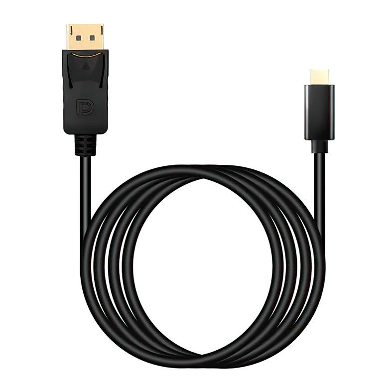 Cabo Adaptador F3 Tipo-C Para Displayport, 1.8M, Preto, JC-TYC-DP1.8