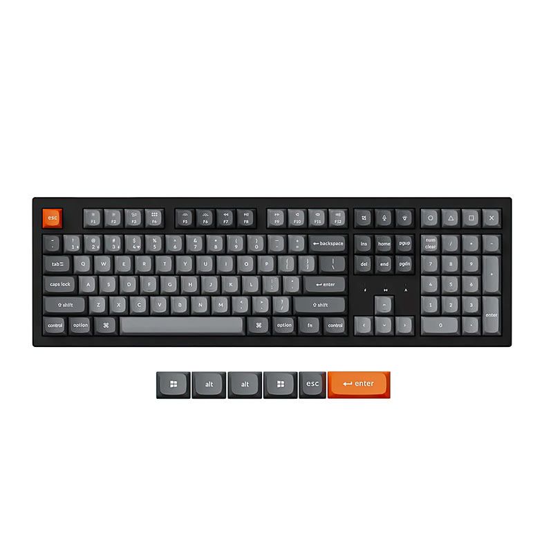 Teclado Mecanico Keychron K10 Max, RGB, Wireless, Switch Vermelho, Preto e Cinza, K10M-H1