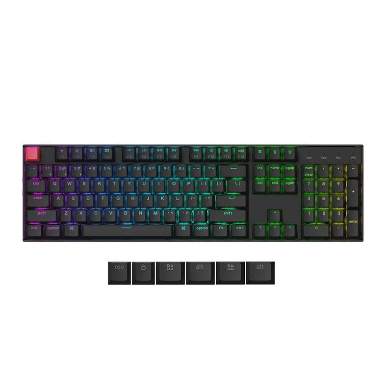 Teclado Mecanico Keychron K10 V2, RGB, Wireless, Switch Vermelho, Preto, K10X-H1
