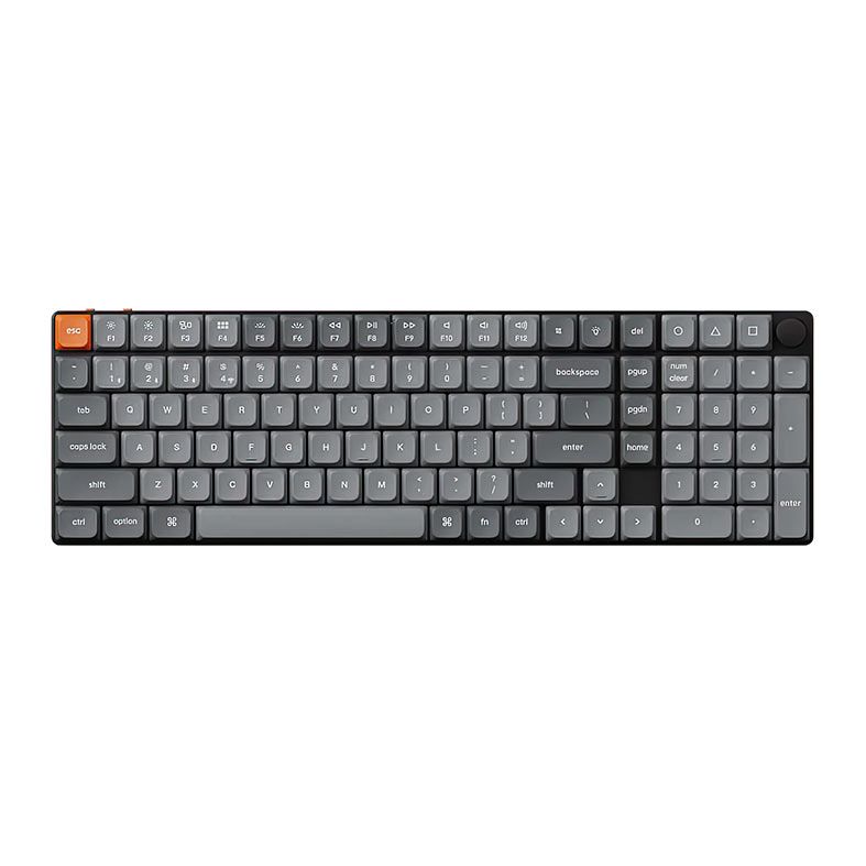 Teclado Mecanico Keychron K17 Max, RGB, Wireless, Switch Marrom, Preto e Cinza, K17M-H3