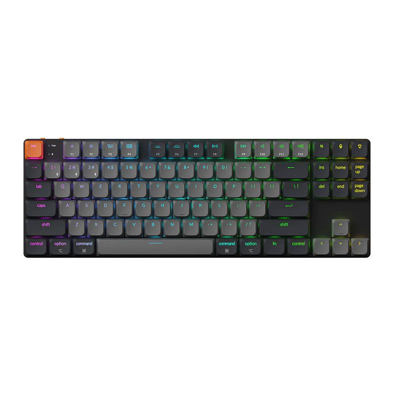 Teclado Mecanico Keychron K1 V6, RGB, Wireless, Switch Marrom, Preto e Cinza, K1X-H3