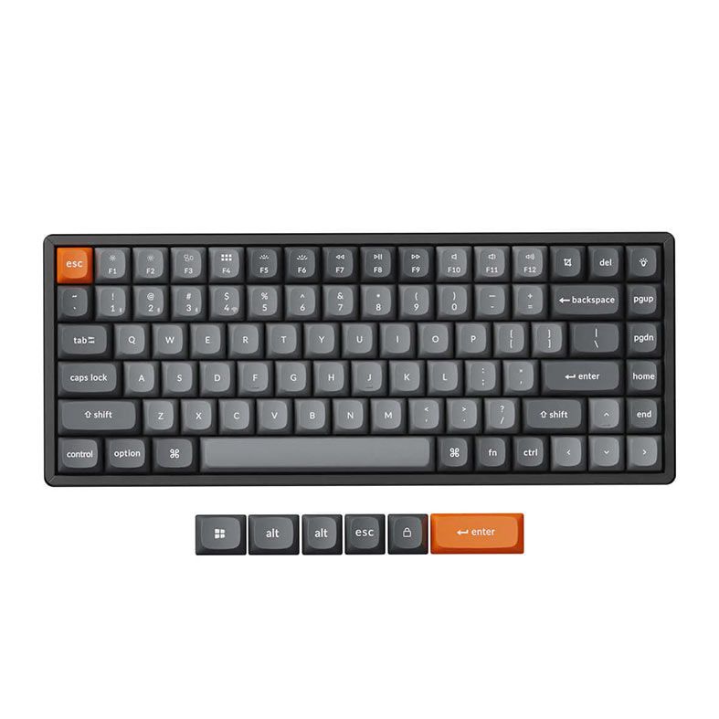 Teclado Mecanico Keychron K2 Max, RGB, Wireless, Switch Marrom, Preto e Cinza, K2M-J3